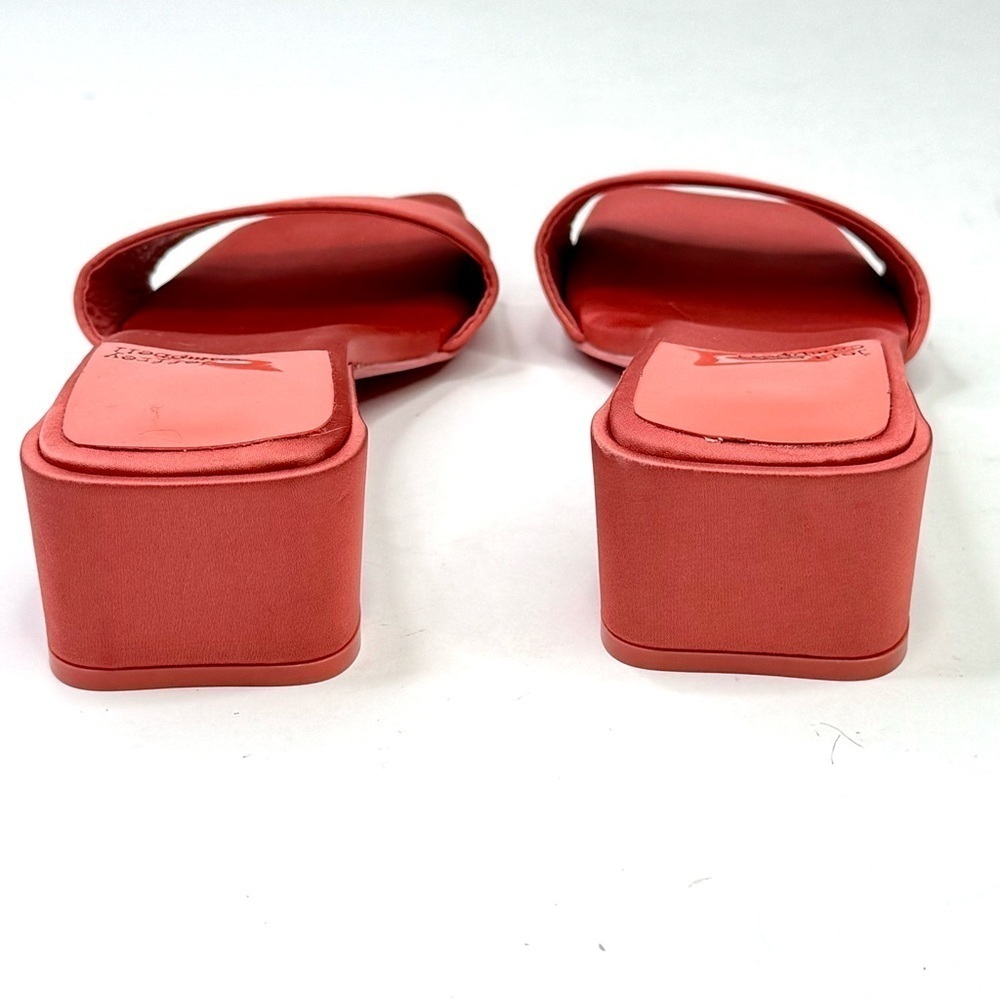 Jeffrey Campbell Anthro Low-Key Heels Coral satin slip on mules kitten heel 6.5 - Picture 3 of 10